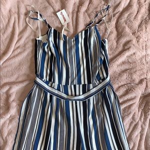 Blue White Striped Pant Jumper